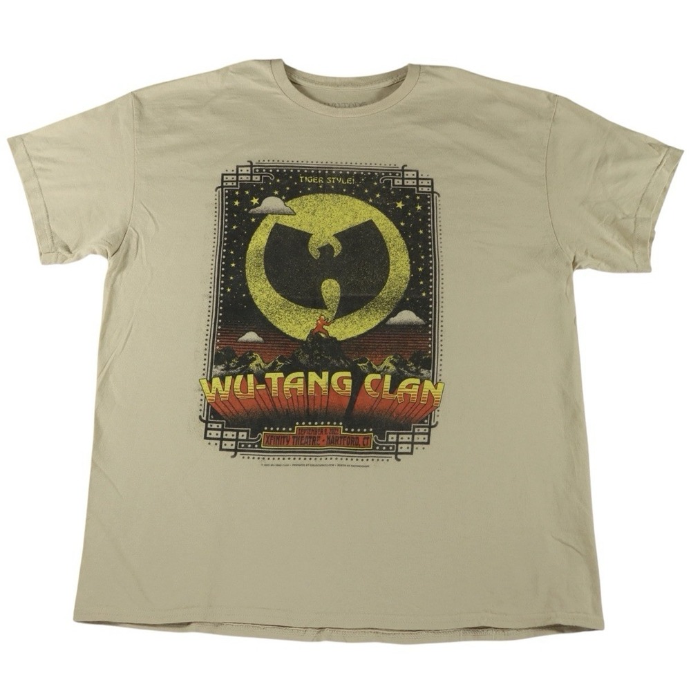 Wu-Tang Clan Shirt XL Hartford CT 2022 Concert Tour Rap Tee Cream Streetwear